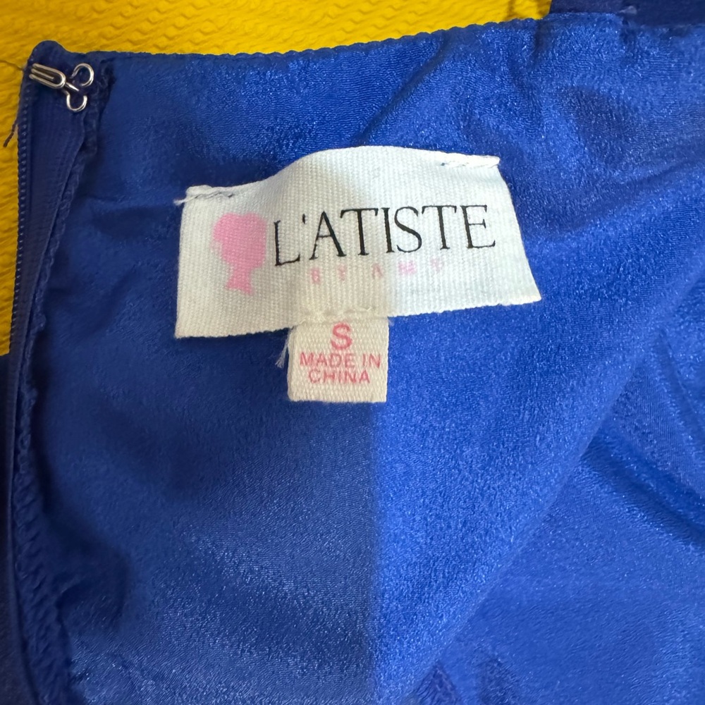 L'ATISTE Royal Blue High-Low Ruffle Dress - Picture 8 of 8